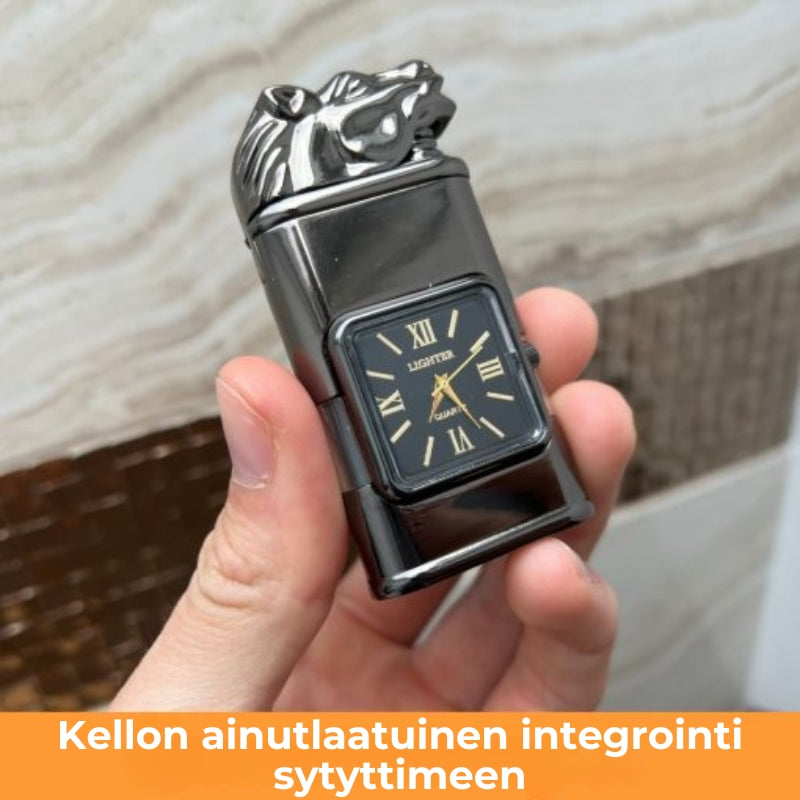 2-in-1 sytytin sisäänrakennetulla kellolla