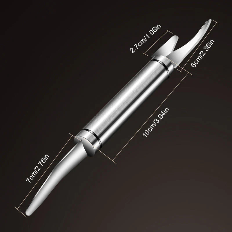 Katkarapuveitsi ruostumattomasta teräksestä