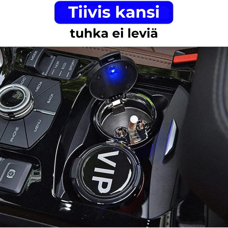 Palonkestävä LED-tuhkakuppi autoon