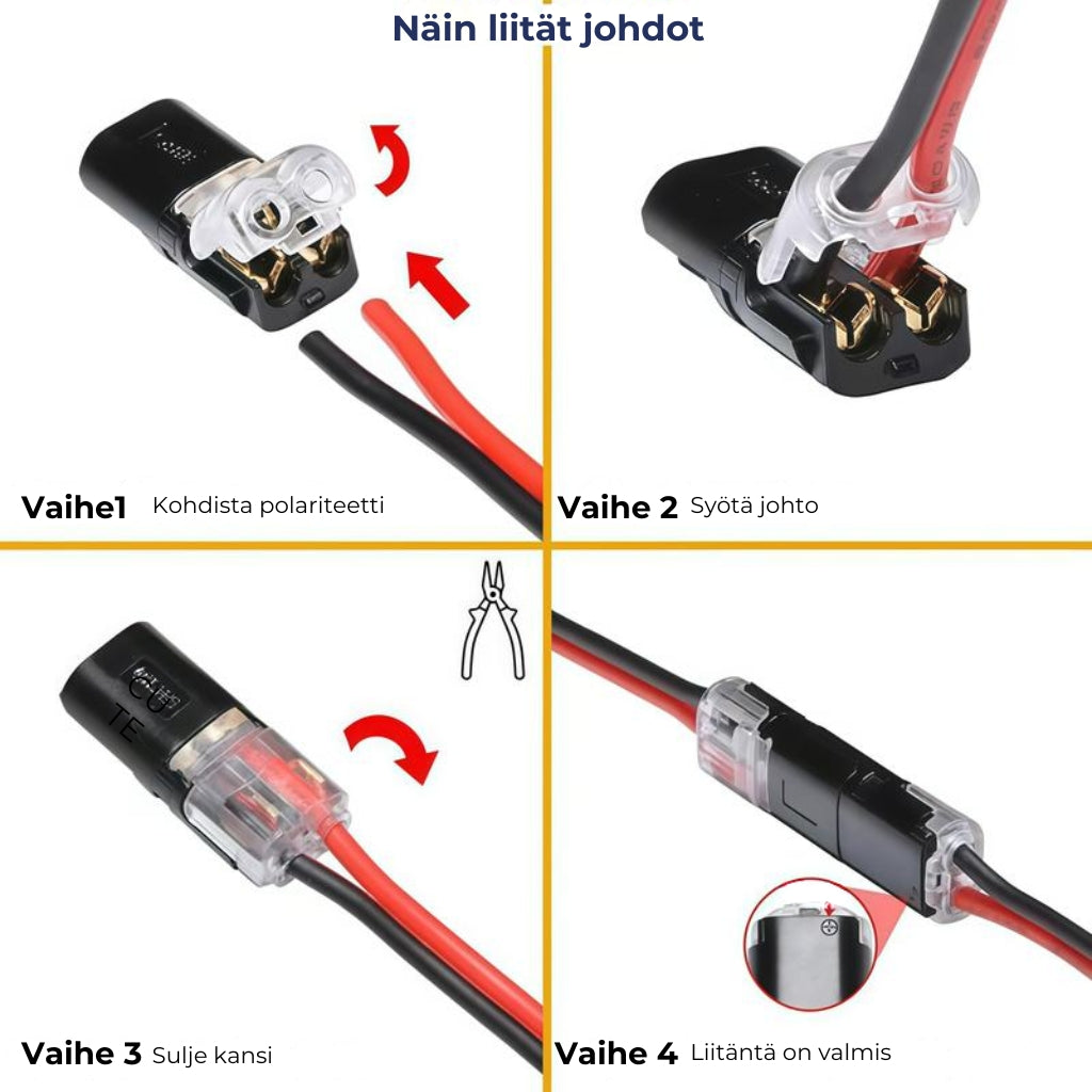 Kaksijohtiminen lukittava pistokeliitin (20 kpl)