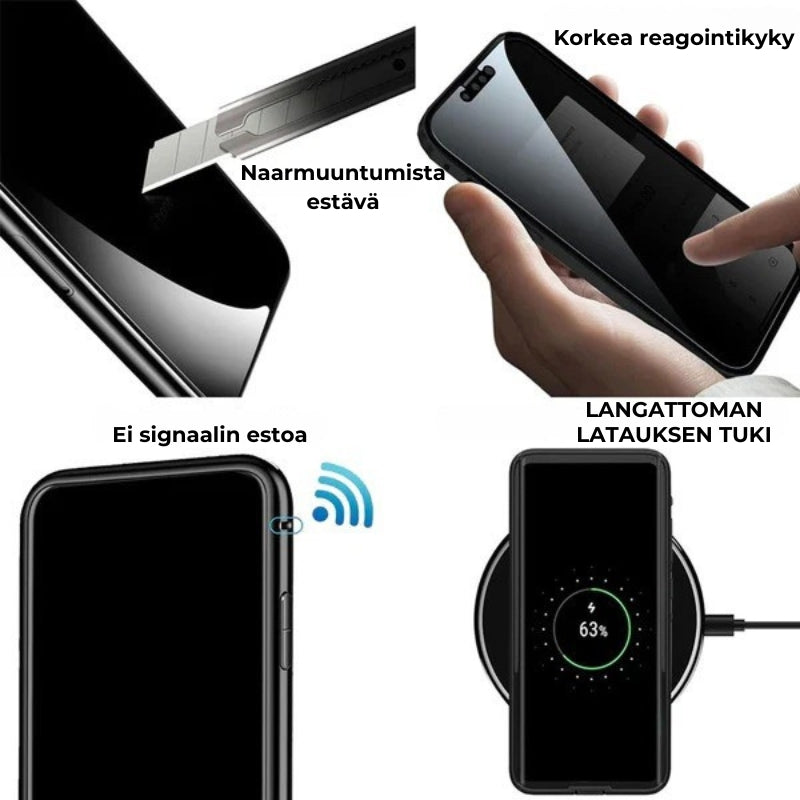 Kaksipuolinen iPhone-magneettikotelo – karkaistua lasia, täysi suoja