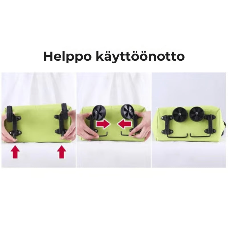 Kokoontaitettava ostoskassi pyörillä