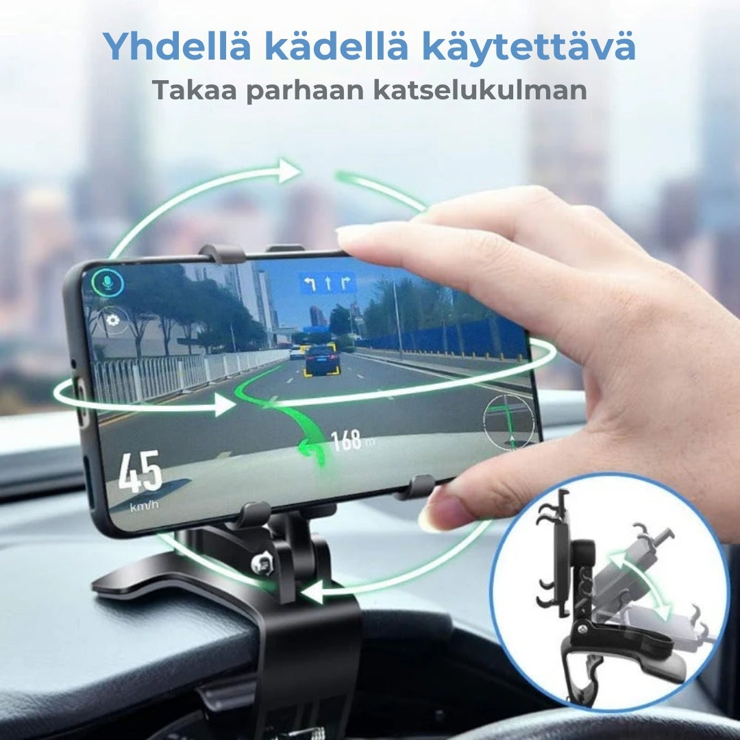 Taitettava 360° puhelinteline autoon