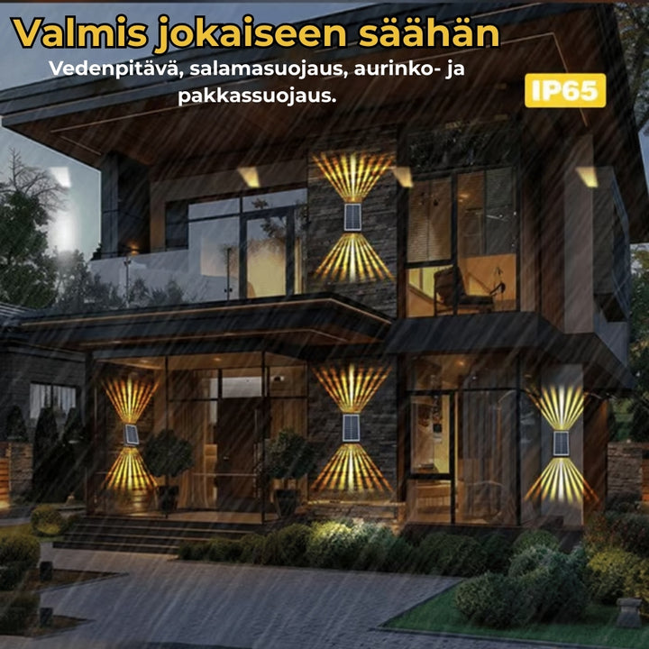 Aurinkokennovalaisin ulkokäyttöön – vedenkestävä