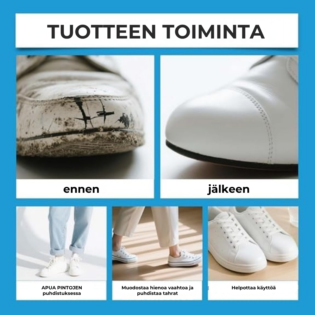 Valkoisten kenkien puhdistusvoide