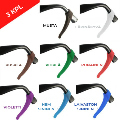 Liukumattomat silmälasipidikkeet (3 paria)