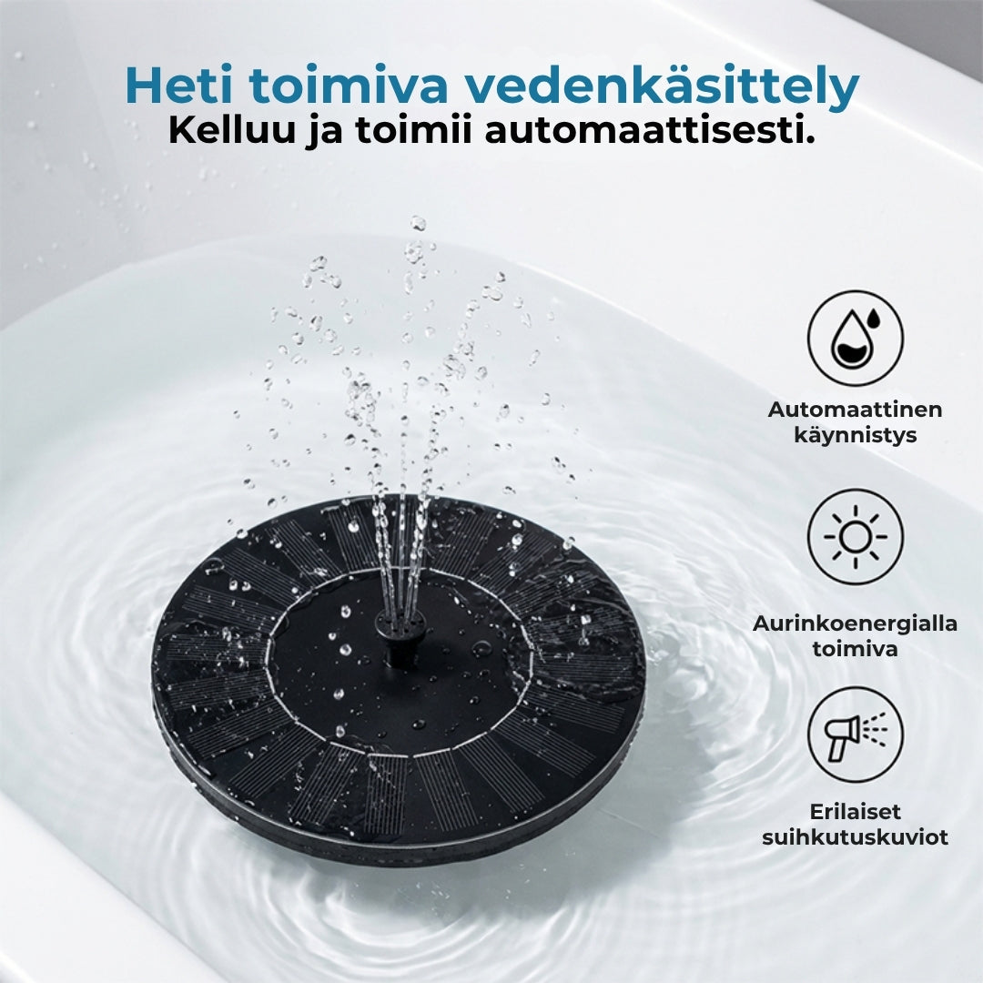 Aurinkokäyttöinen automaattinen suihkulähde