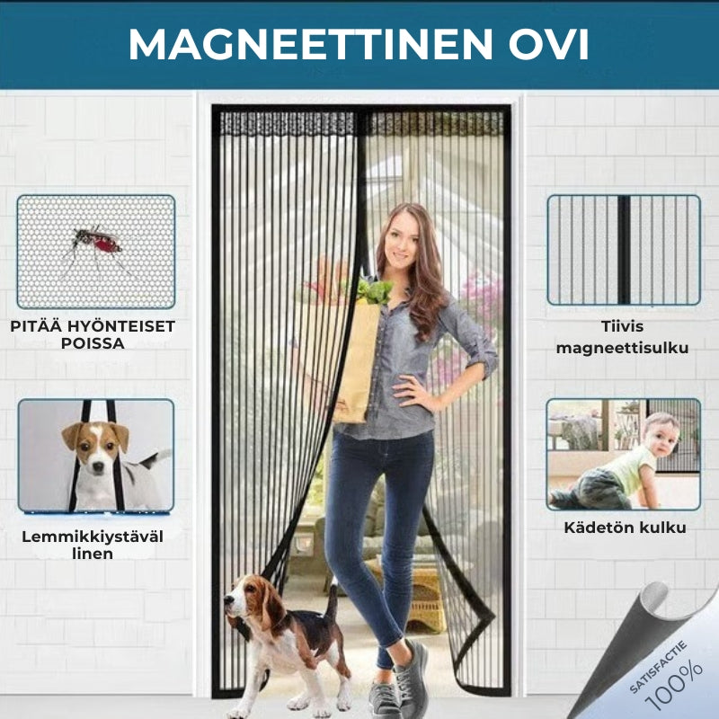 Magneettinen hyttyssuoja oveen – 5min asennus