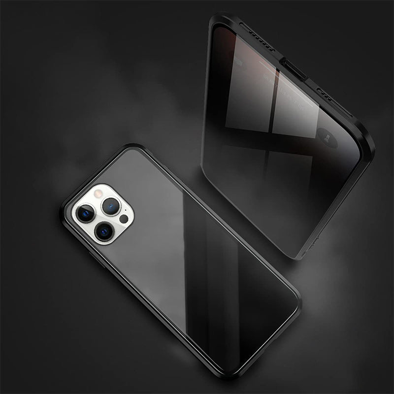 Kaksipuolinen iPhone-magneettikotelo – karkaistua lasia, täysi suoja