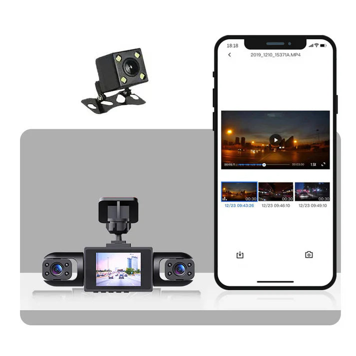 360° autokamera – 4 linssiä, yönäkö ja silmukkakuvaus 📹
