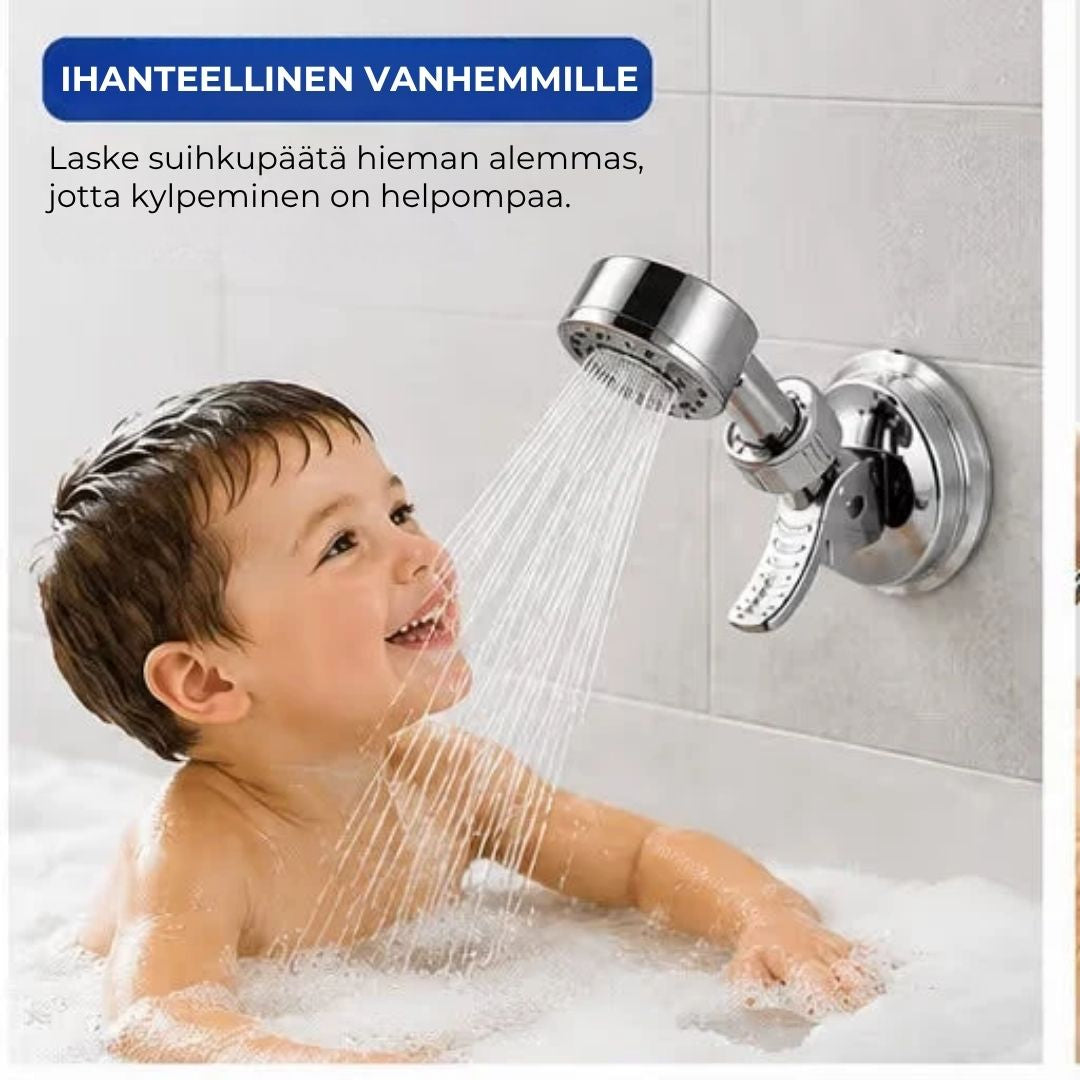 Säädettävä imukuppikiinnitteinen suihkupään pidike