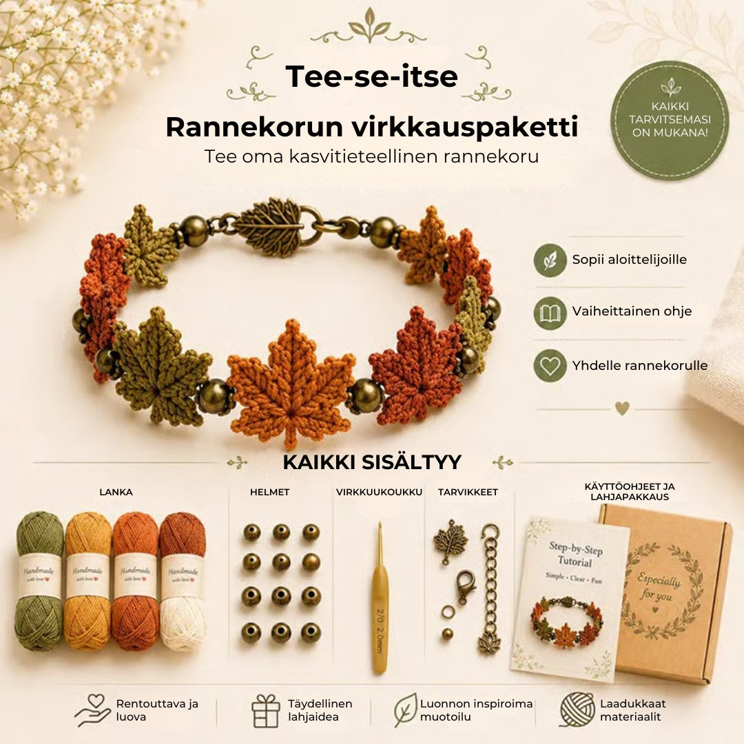 DIY-rannekorujen virkkaussetti
