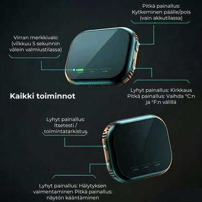 6-in-1-kaasu- ja savuhälytin – Tunnistaa jopa 12 kaasua