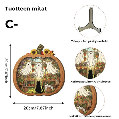 Puiset LED-kurpitsakoristeet Halloweeniin
