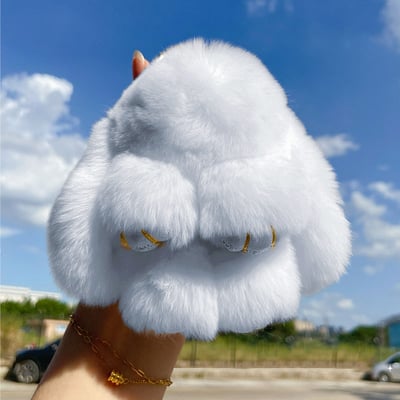 Käsintehty Bunny PomPom -avaimenperä