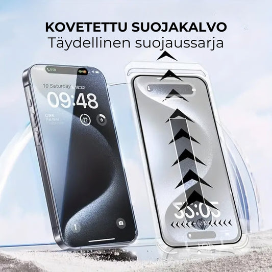 iPhone-suojaussarja – pölyvapaa karkaistu näytönsuoja