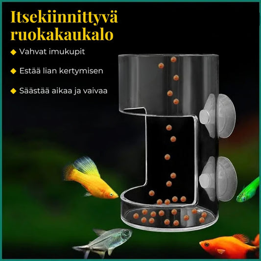 Sotkuton ruokinta-automaatti akvaarioon