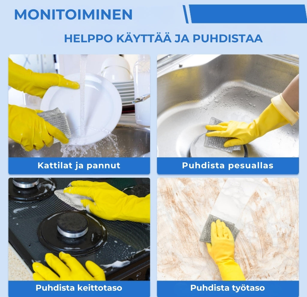 Uudelleenkäytettävät SilverMesh-hankausliinat (10 kpl)