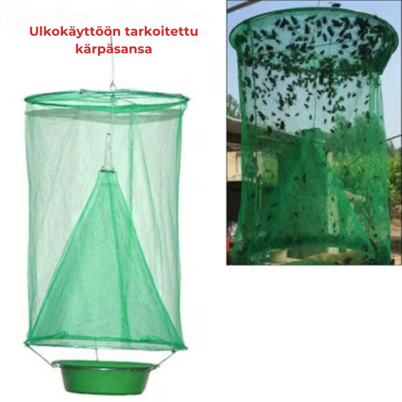 Uudelleenkäytettävä kärpäsansa ulkokäyttöön