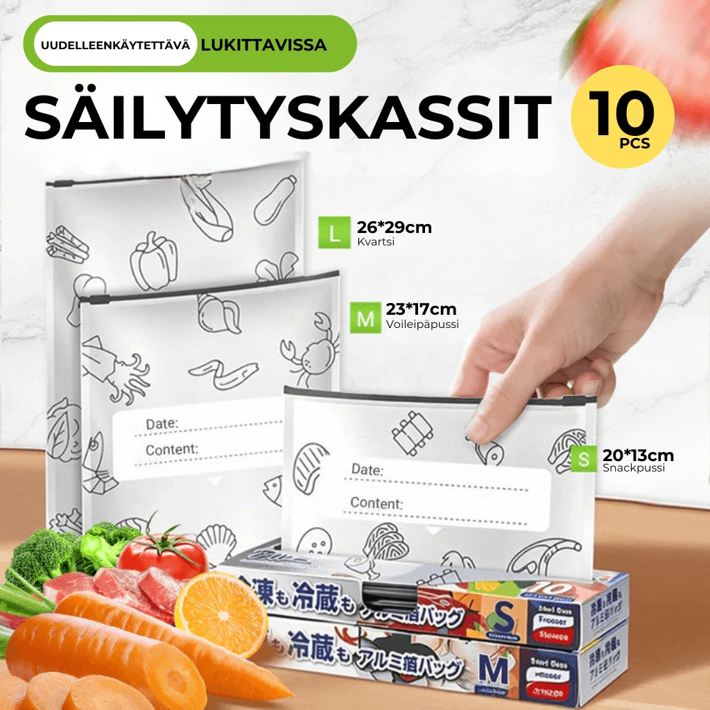 [30 kpl] Uudelleenkäytettävät alumiinifoliopussit