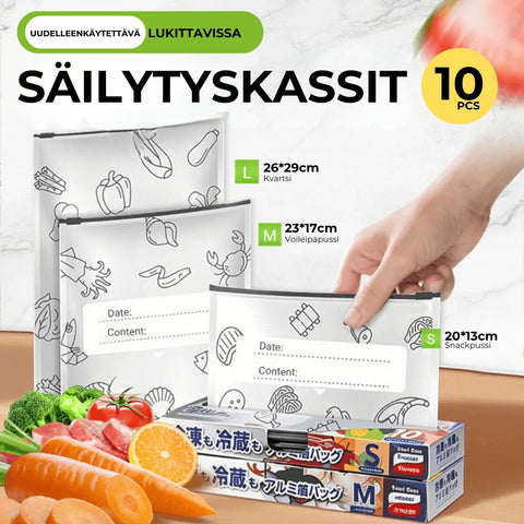 [30 kpl] Uudelleenkäytettävät alumiinifoliopussit