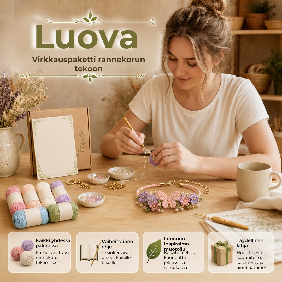 DIY-rannekorujen virkkaussetti