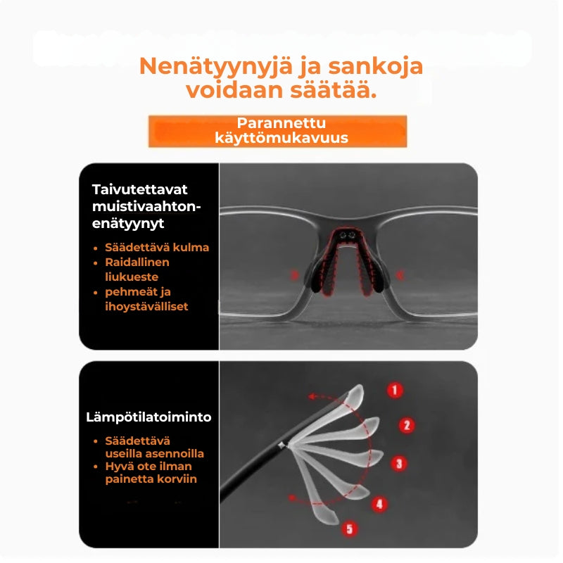 👓 Monitehoiset fotokromiset urheilulasit (❌sininen valo - ❌UV)