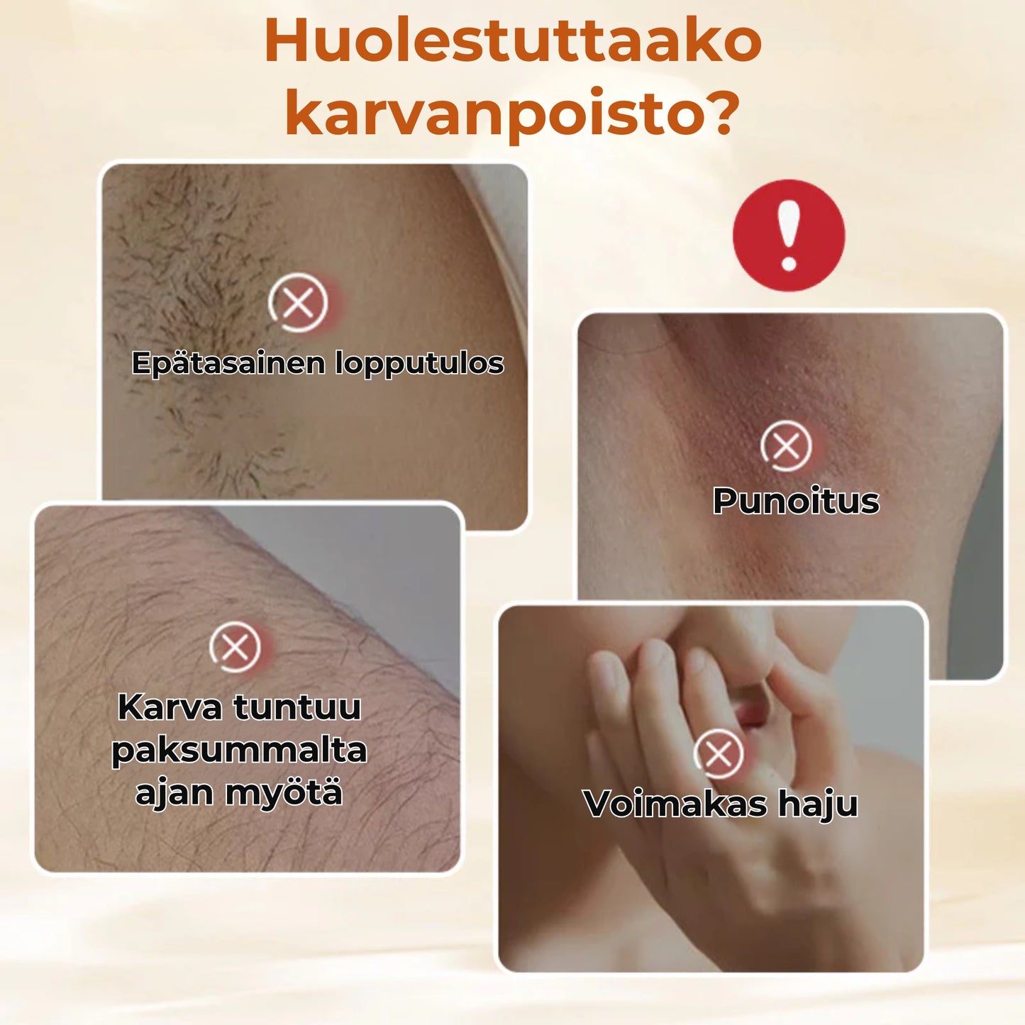 Hyväntuoksuinen karvanpoistovoide