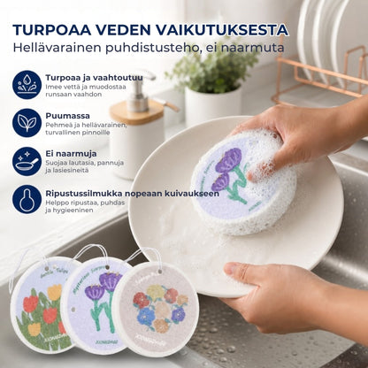 Kukkakuvioinen selluloosasieni – 5 kpl