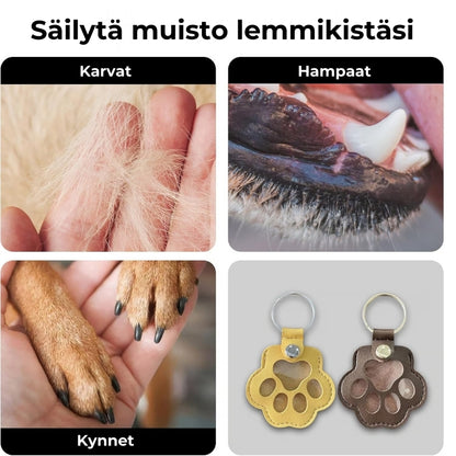 Nahkainen tassuavaimenperä lemmikkisi muistoksi - 🐾 Säilytä heidän muistonsa aina lähelläsi