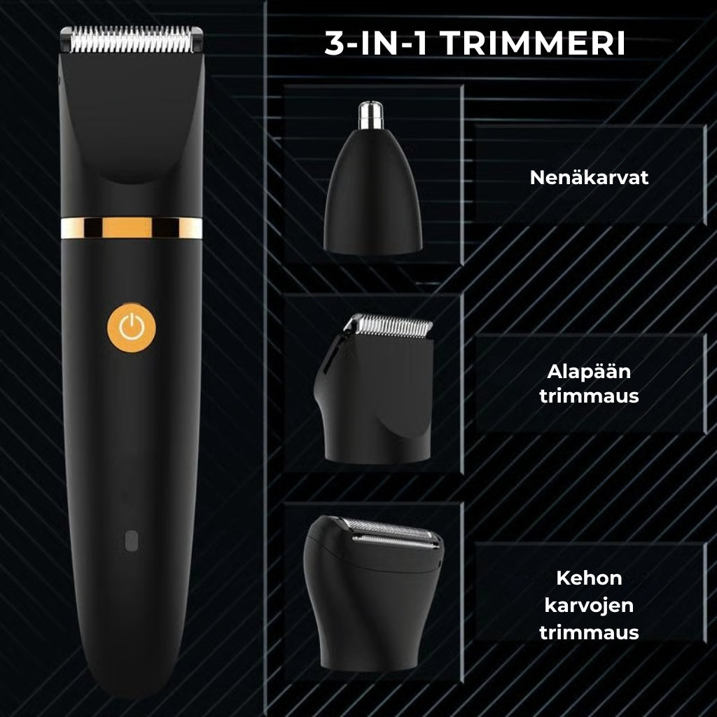 3-in-1 sähköinen vartalotrimmeri miehille