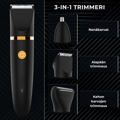 3-in-1 sähköinen vartalotrimmeri miehille