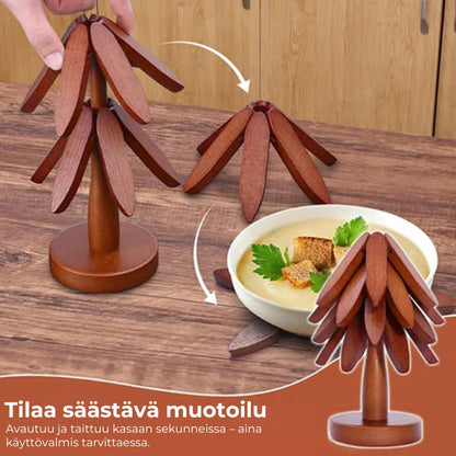 Käsintehdyt, lämmönkestävät puiset pannunaluset