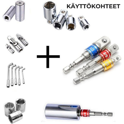 3-osainen porakoneen hylsyadapterisarja