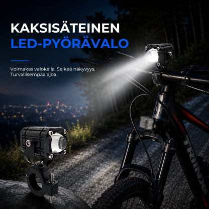 Kaksoivalokeilallinen LED-pyörävalo