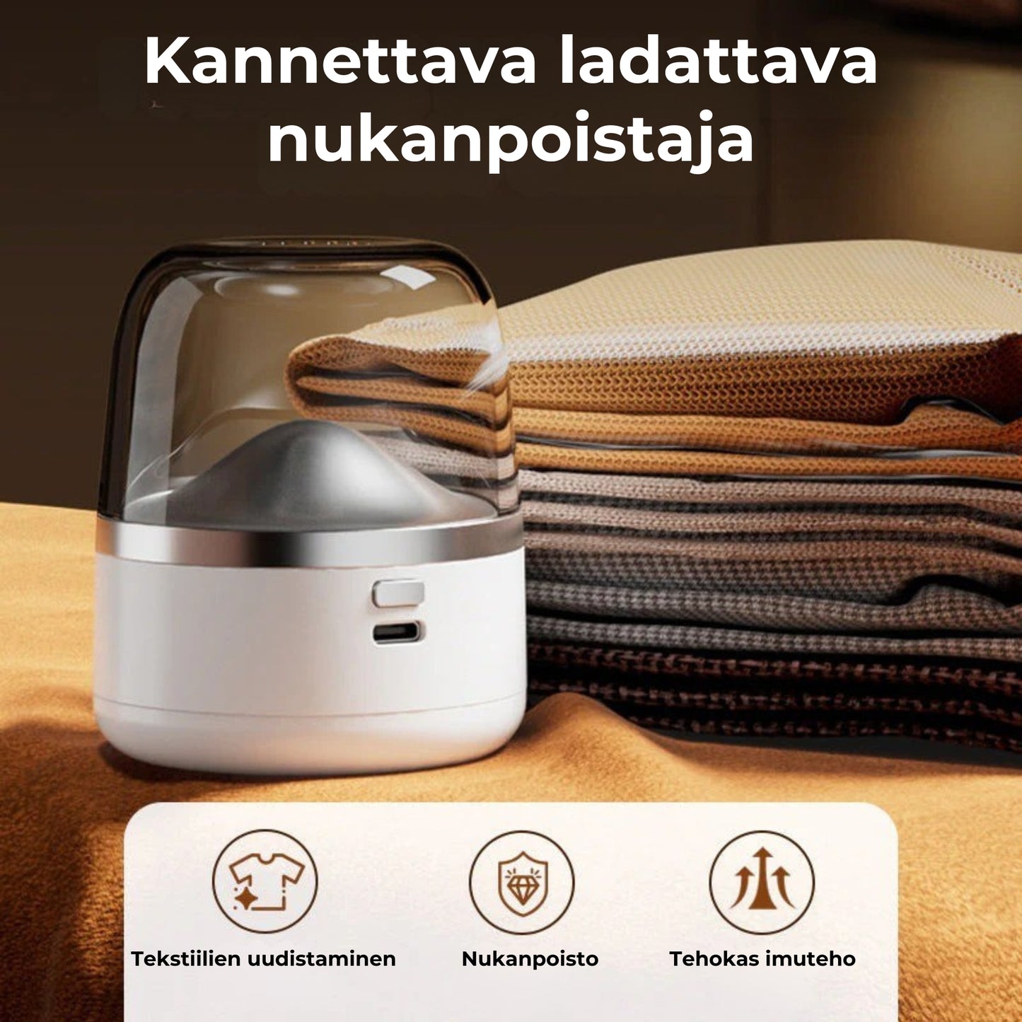 Kannettava ladattava nukanpoistaja