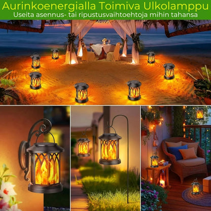 Vintage-lyhty liekkiefektillä | Aurinkokäyttöinen