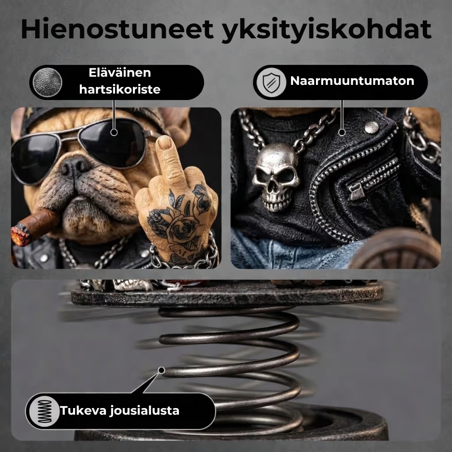 Äreä bulldog -kojelautakoriste