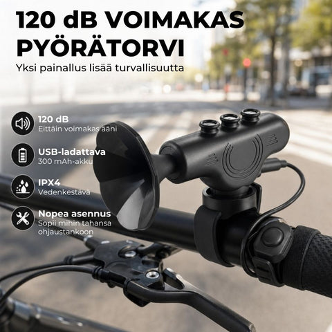 Ladattava sähköpyörän äänitorvi, 120 dB