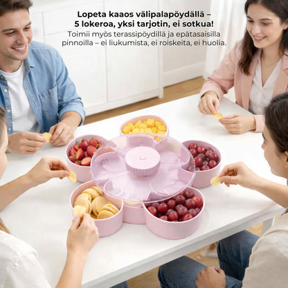 Kääntyvä välipalalautanen, 5 lokeroa