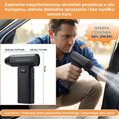 Kannettava turbo-tuuletin | 150 000 kierrosta minuutissa