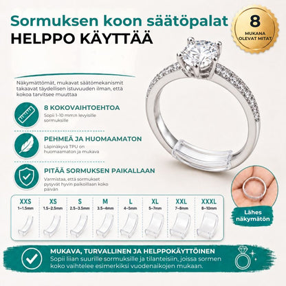 Sormuksen säätöpala – 8 kpl