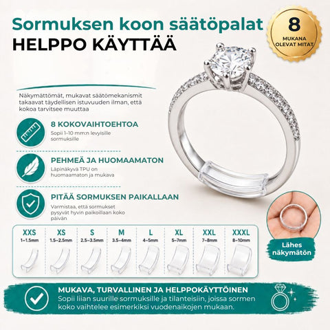 Sormuksen säätöpala – 8 kpl