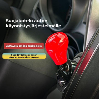 Metallinen käynnistyspainikkeen suojus vipukytkimellä