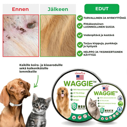 Luonnollinen kirppu- ja punkkipanta – Waggie™