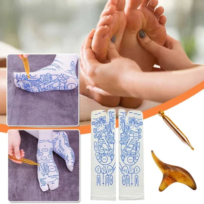 Refleksologiakorttisukat, joissa on Trigger Point - Hierontatyökalu