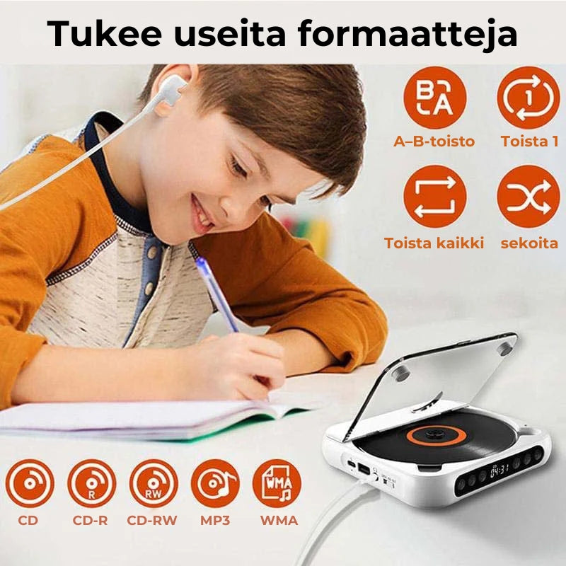 Kannettava Bluetooth-CD-soitin