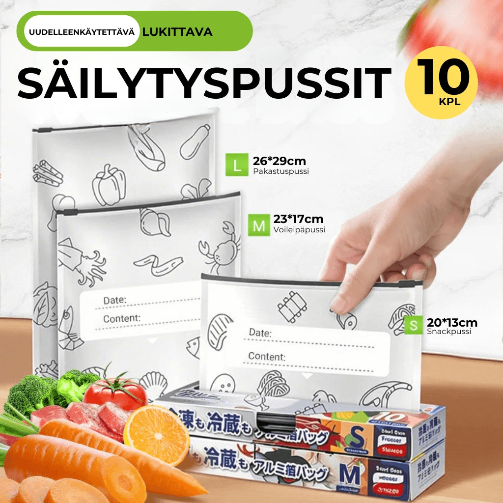[30 kpl] Uudelleenkäytettävät alumiinifoliopussit