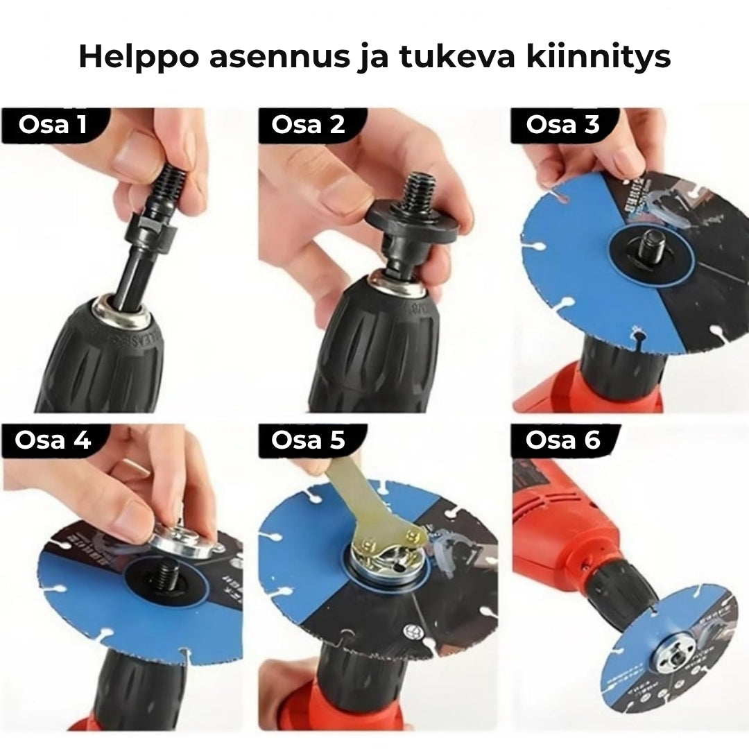 Sovitinsarja – muuta porakone hiomakoneeksi