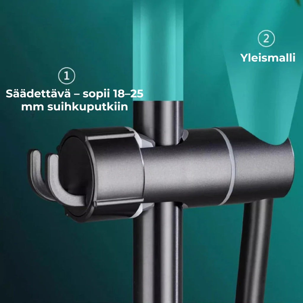 Yleiskäyttöinen suihkupään pidike